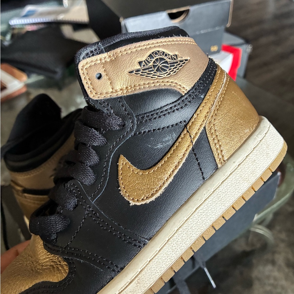 Jordan Kids Sneakers Black and Gold
